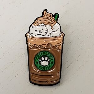 I LOVE Cats and Coffee Brooch Pin  Full of love For your Furry Friend & …